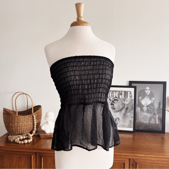 BLACK STRAPLESS STRETCHY TOP #0321 - Picture 6 of 8